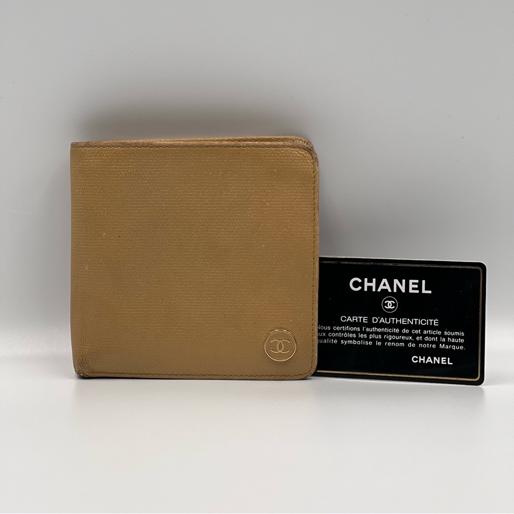 Chanel Bifold Leather Wallet in Tan